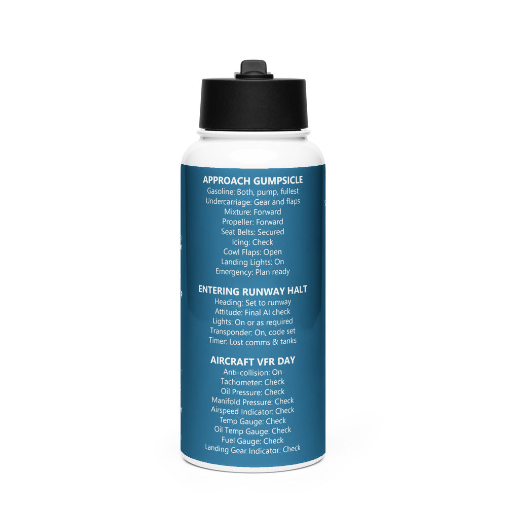 Botella checklists VFR universales – azul marino – vista frontal