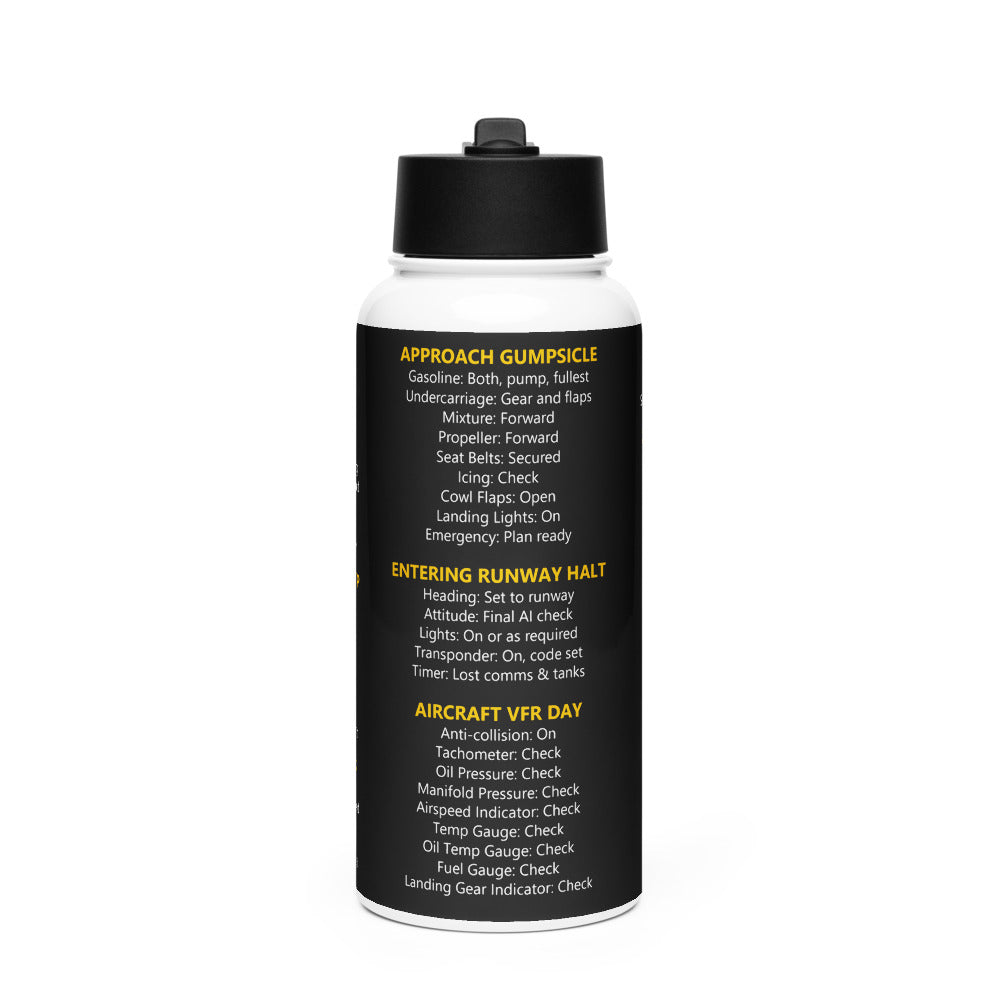 Botella checklists VFR universales – negro – vista frontal
