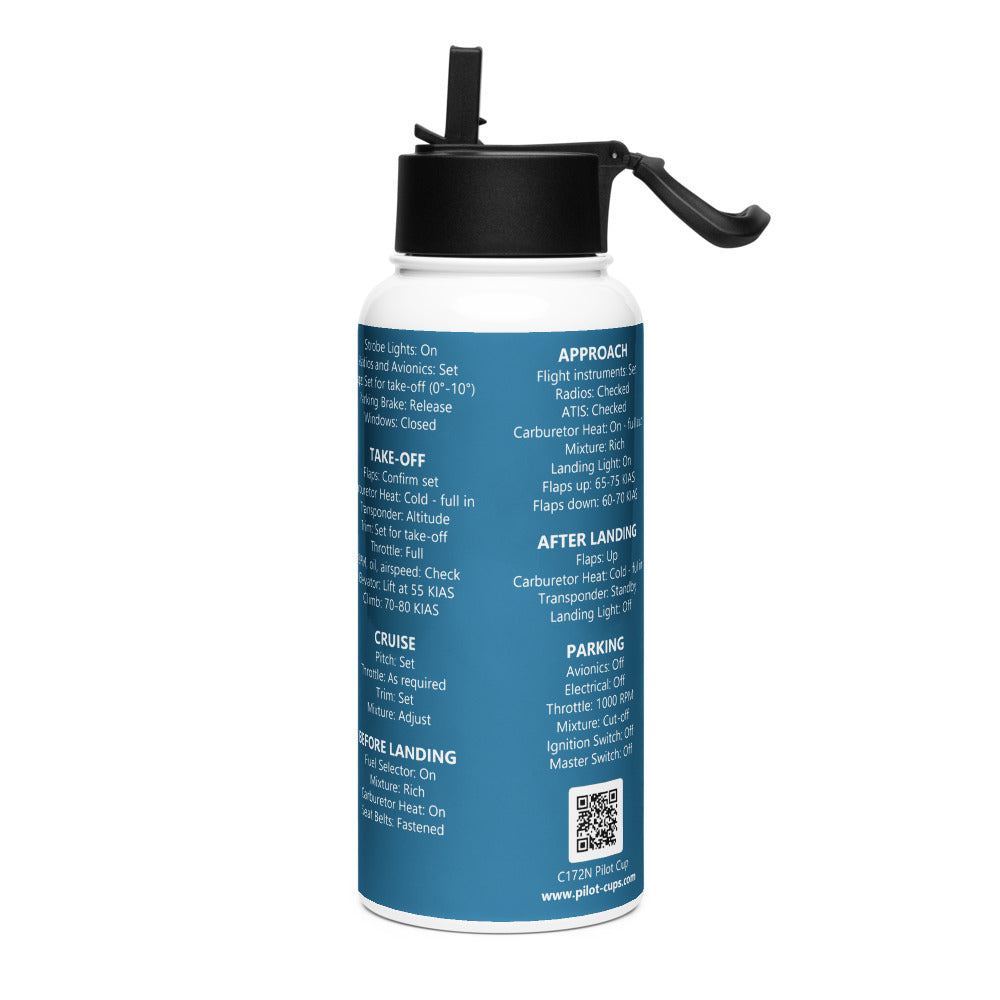 Borraccia checklist Cessna 172N – blu navy – vista da sinistra