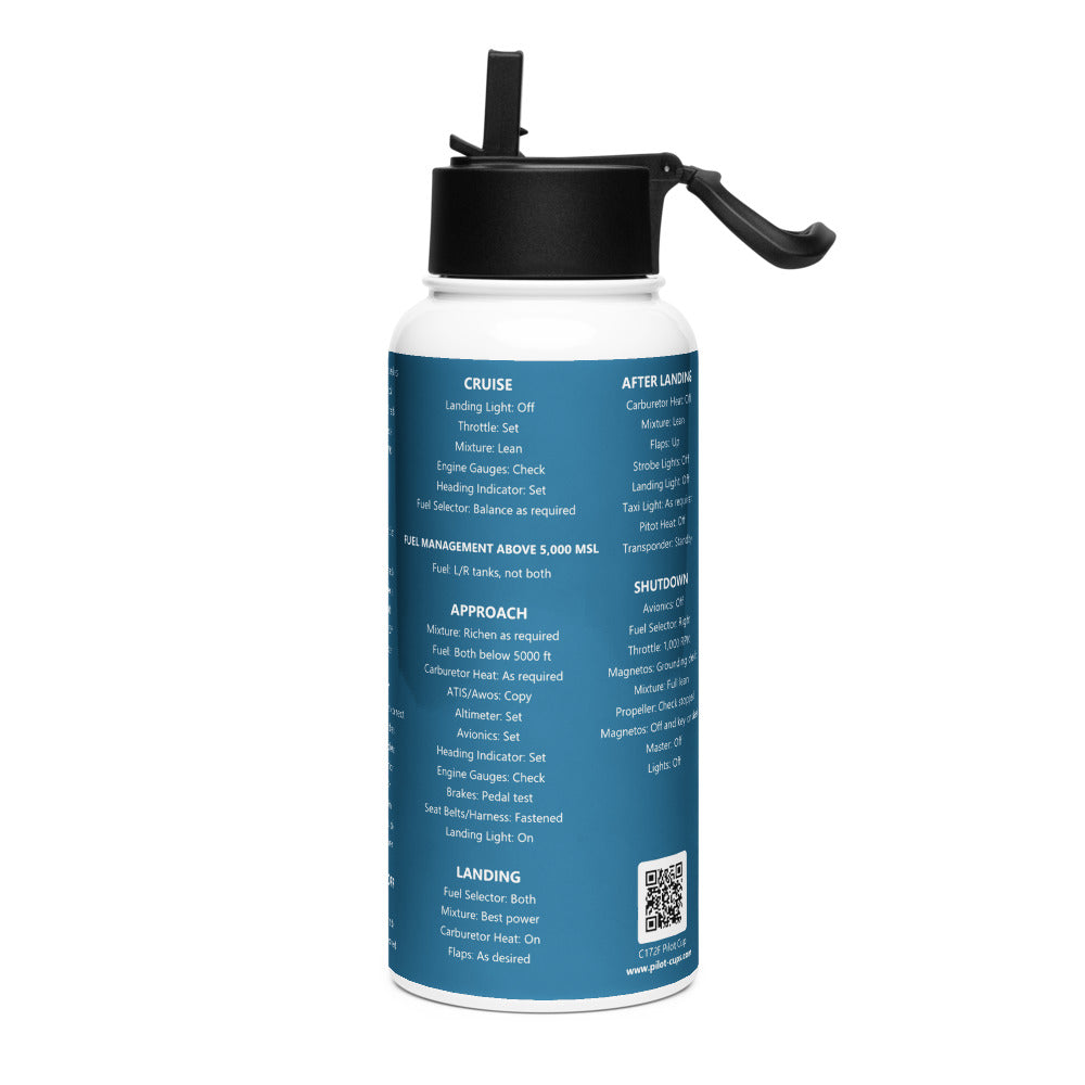 Botella checklist Cessna 172F – azul marino – vista izquierda