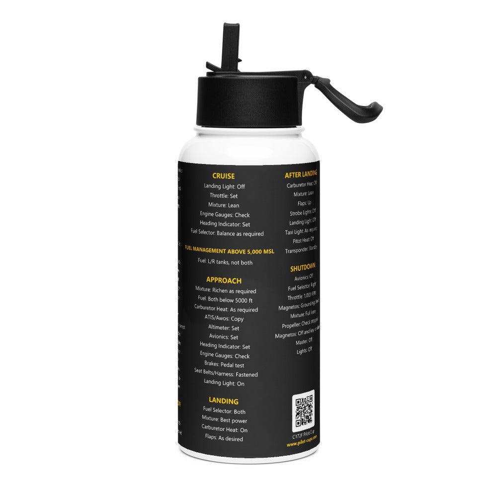 Botella checklist Cessna 172F – negro – vista izquierda