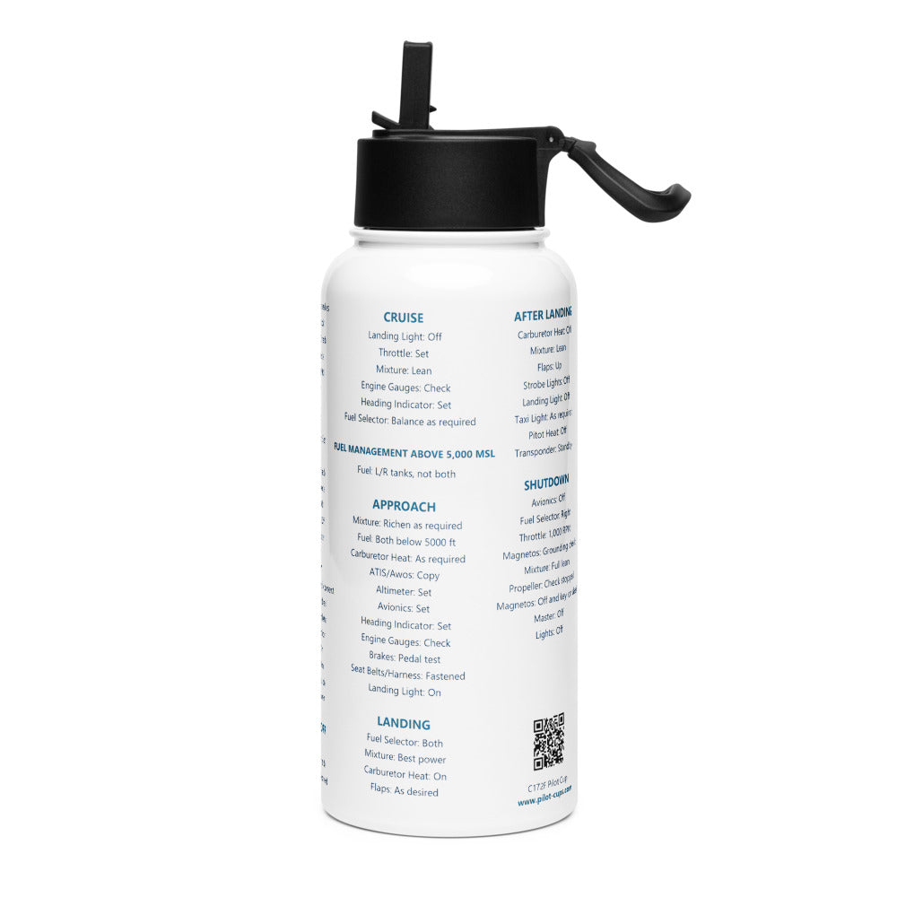 Botella checklist Cessna 172F – blanco – vista izquierda