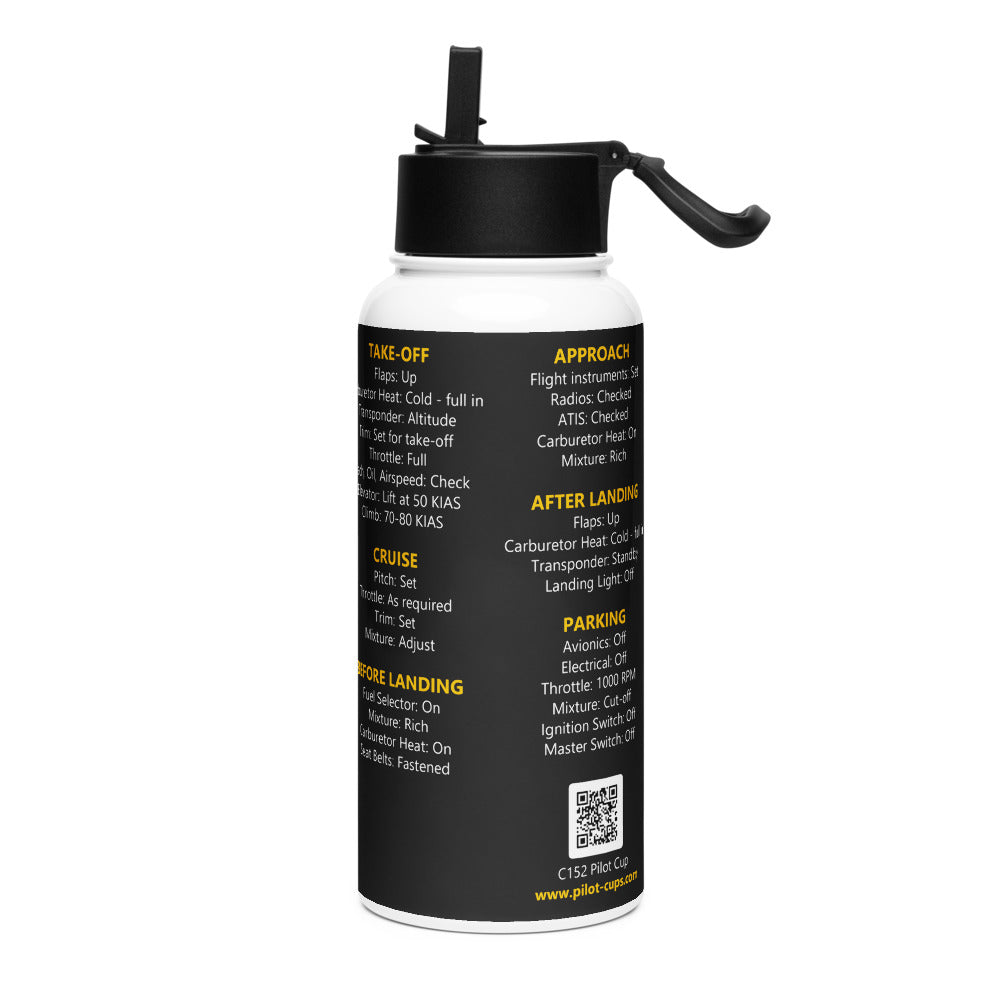 Botella checklist Cessna 152 – negro – vista izquierda