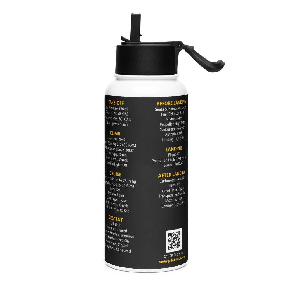 Botella checklist Cessna 182P – negro – vista izquierda