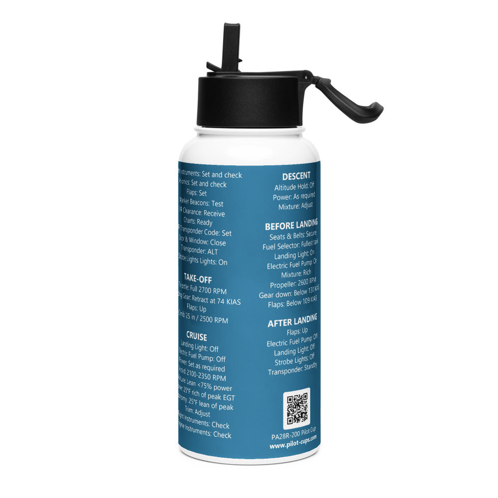 Botella checklist Piper PA28R-200 Arrow – azul marino – vista izquierda