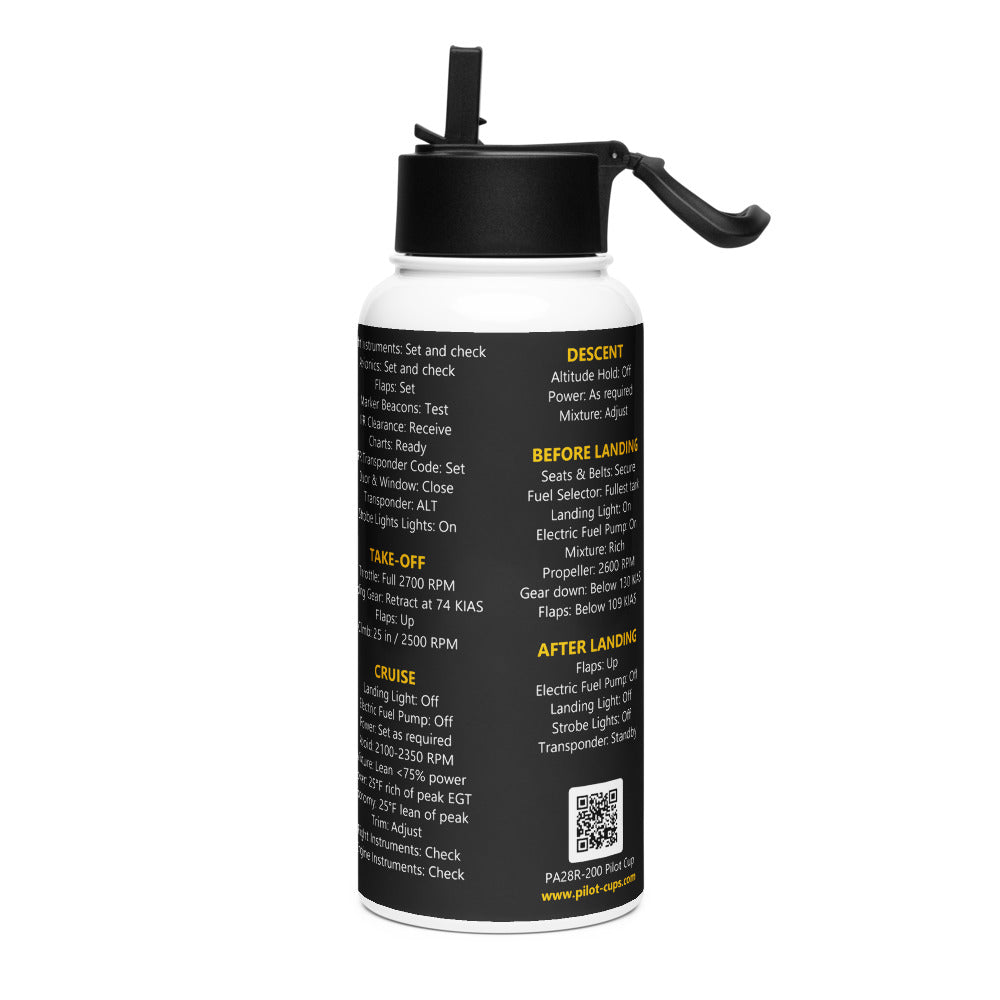 Botella checklist Piper PA28R-200 Arrow – negro – vista izquierda