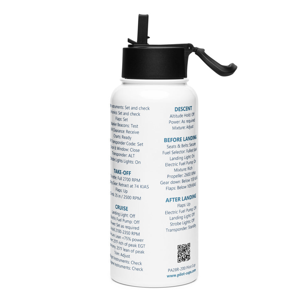 Botella checklist Piper PA28R-200 Arrow – blanco – vista izquierda