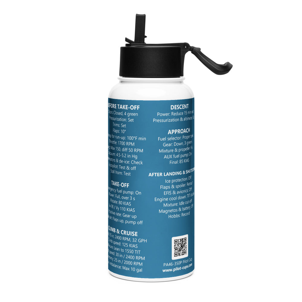 Botella checklist Piper PA46-350P – azul marino – vista izquierda