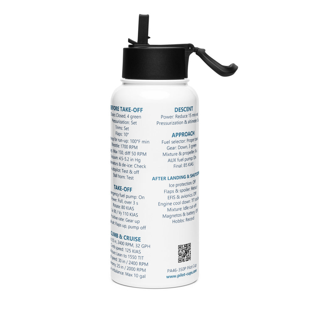 Botella checklist Piper PA46-350P – blanco – vista izquierda