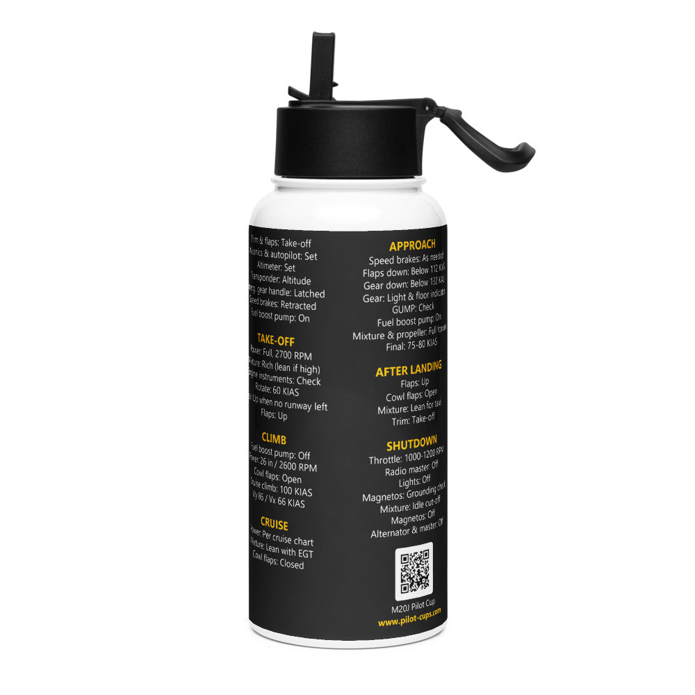 Botella checklist Mooney M20J – negro – vista izquierda