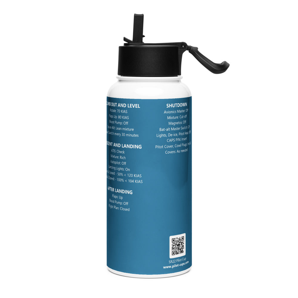 Botella checklist Cirrus SR22 – azul marino – vista izquierda