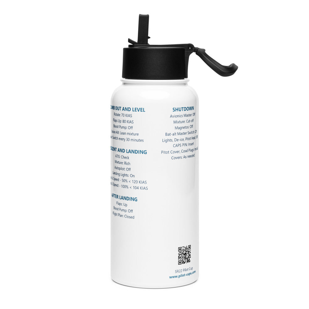 Botella checklist Cirrus SR22 – blanco – vista izquierda