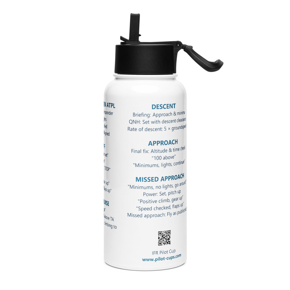Botella IFR Callouts – blanco – vista izquierda