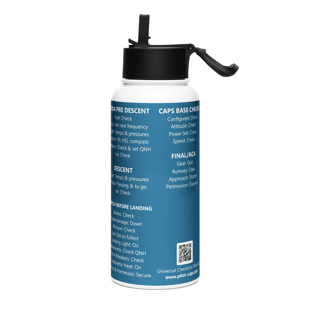 Botella checklists IFR universales – azul marino – vista izquierda