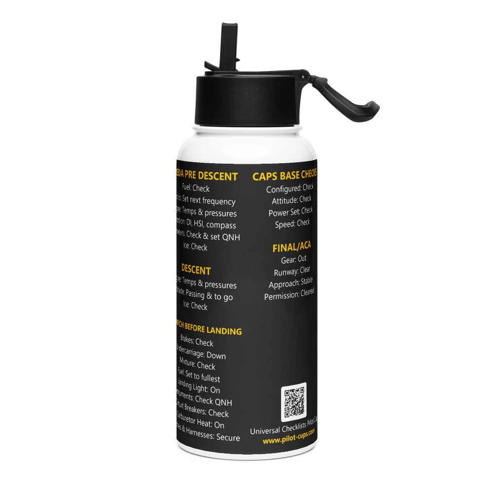Botella checklists IFR universales – negro – vista izquierda