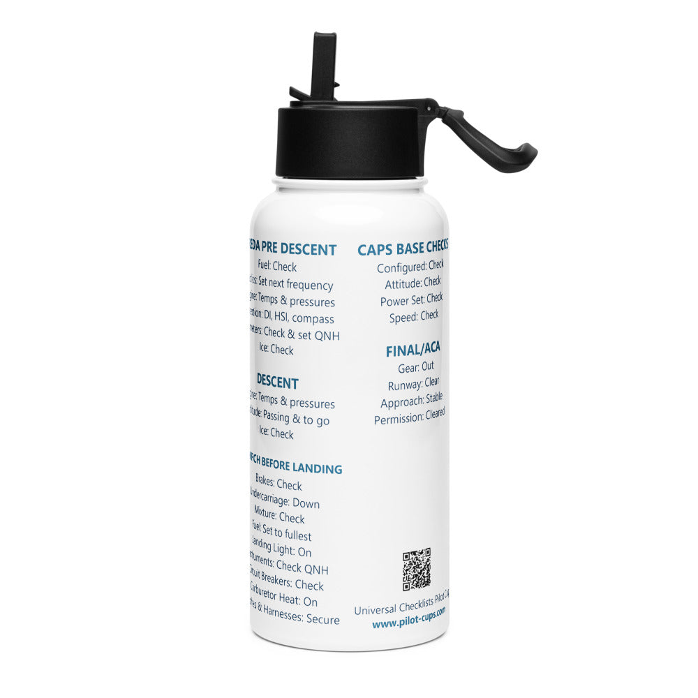 Botella checklists IFR universales – blanco – vista izquierda