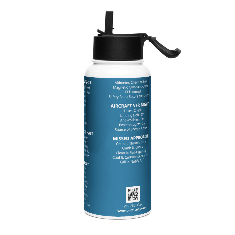 Botella checklists VFR universales – azul marino – vista izquierda