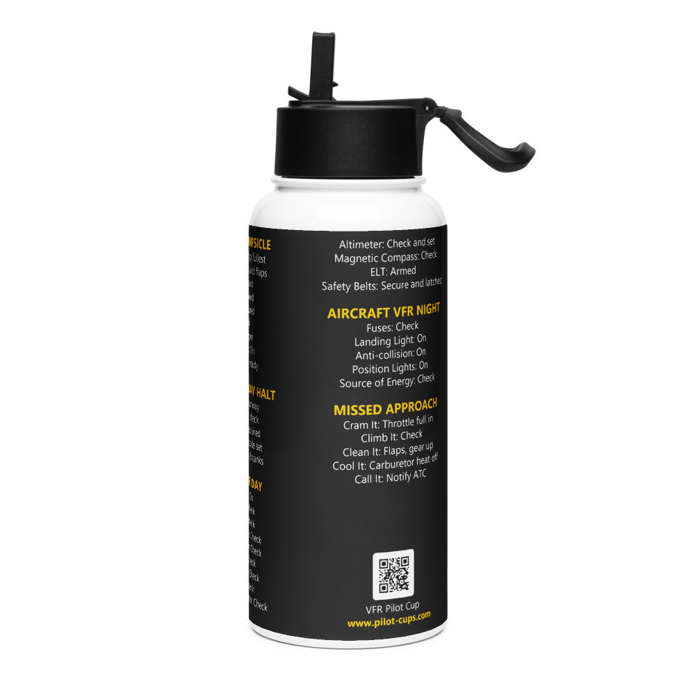 Botella checklists VFR universales – negro – vista izquierda