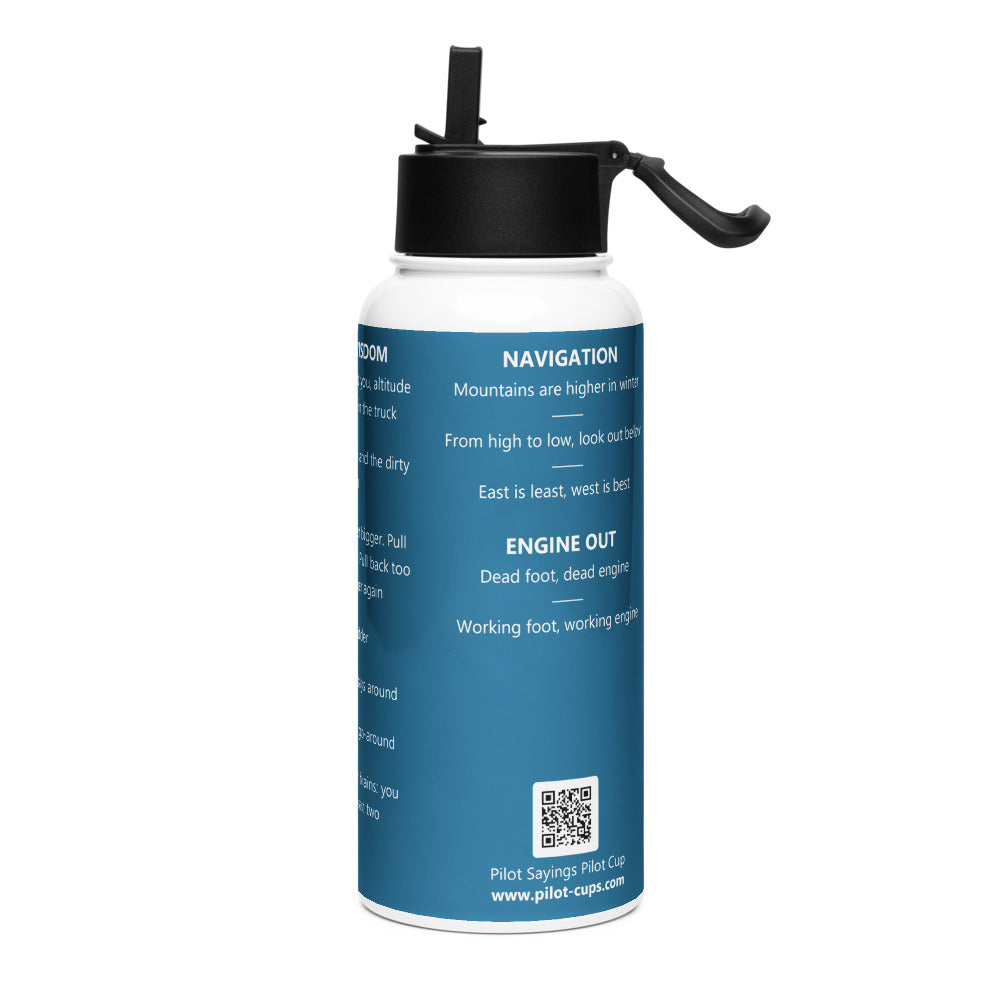 Unable. Before coffee. – Botella – azul marino – vista izquierda