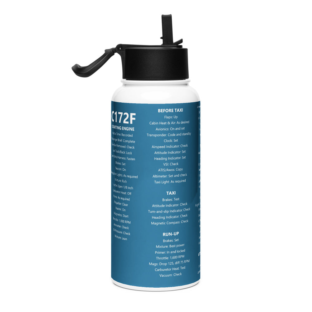 Botella checklist Cessna 172F – azul marino – vista derecha