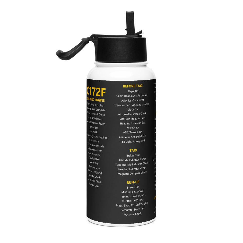 Botella checklist Cessna 172F – negro – vista derecha