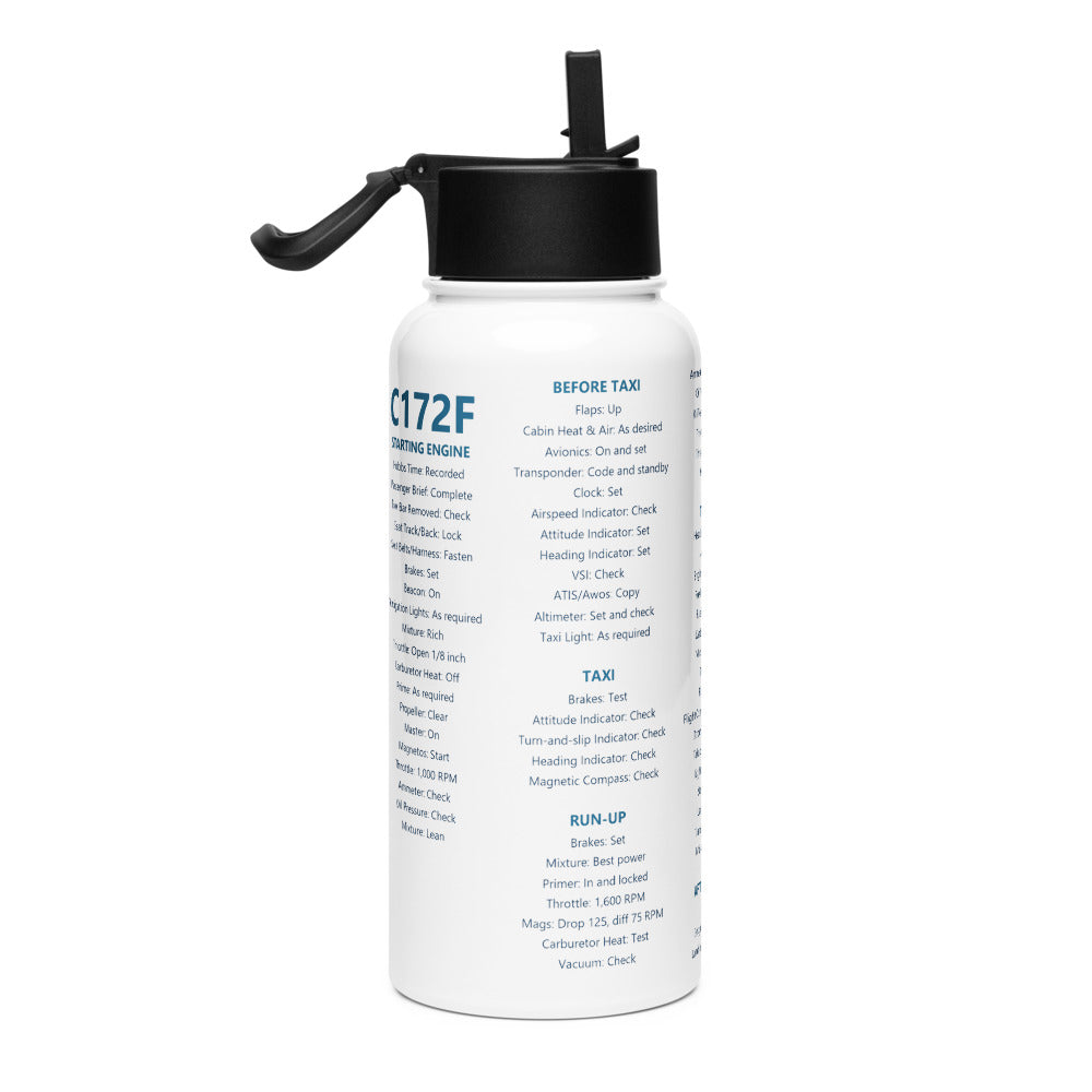 Botella checklist Cessna 172F – blanco – vista derecha