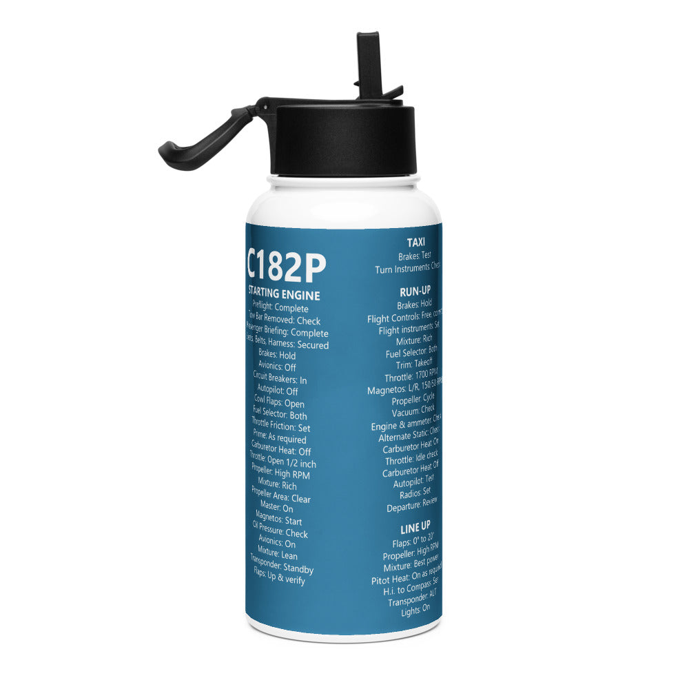 Botella checklist Cessna 182P – azul marino – vista derecha