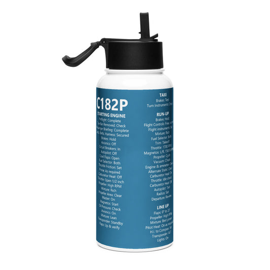 Botella checklist Cessna 182P – azul marino – vista derecha