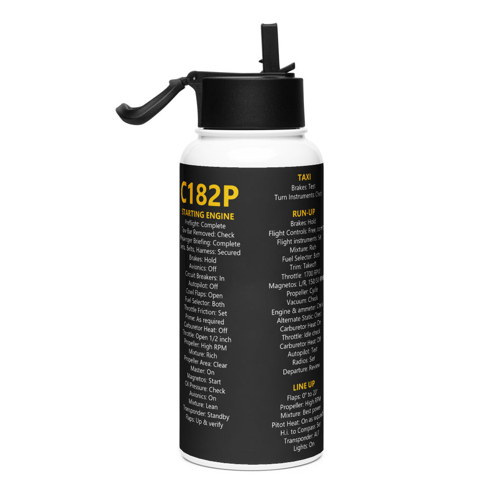 Botella checklist Cessna 182P – negro – vista derecha