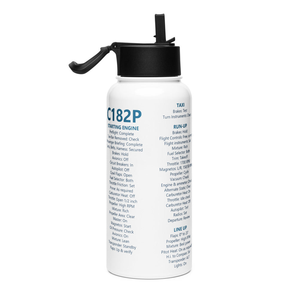 Botella checklist Cessna 182P – blanco – vista derecha