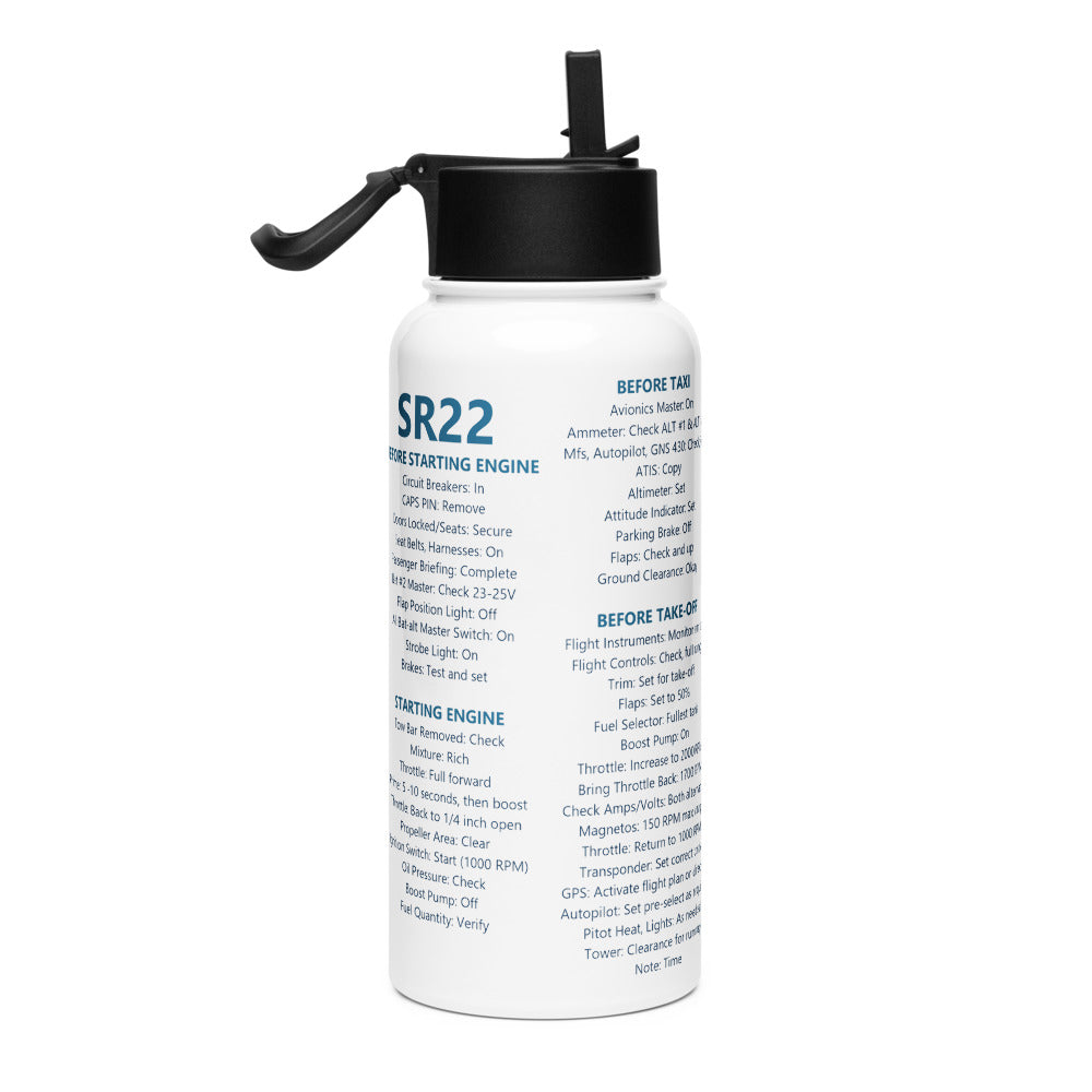 Botella checklist Cirrus SR22 – blanco – vista derecha