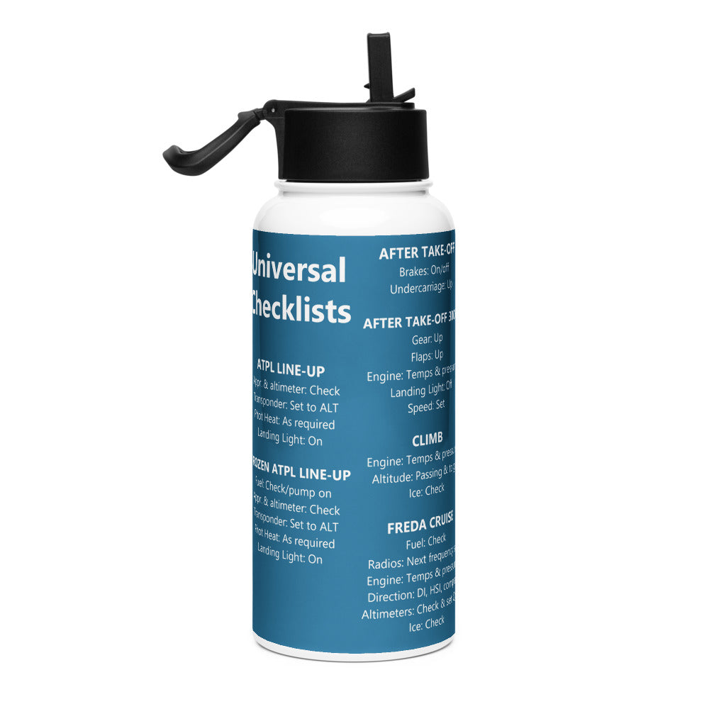 Botella checklists IFR universales – azul marino – vista derecha