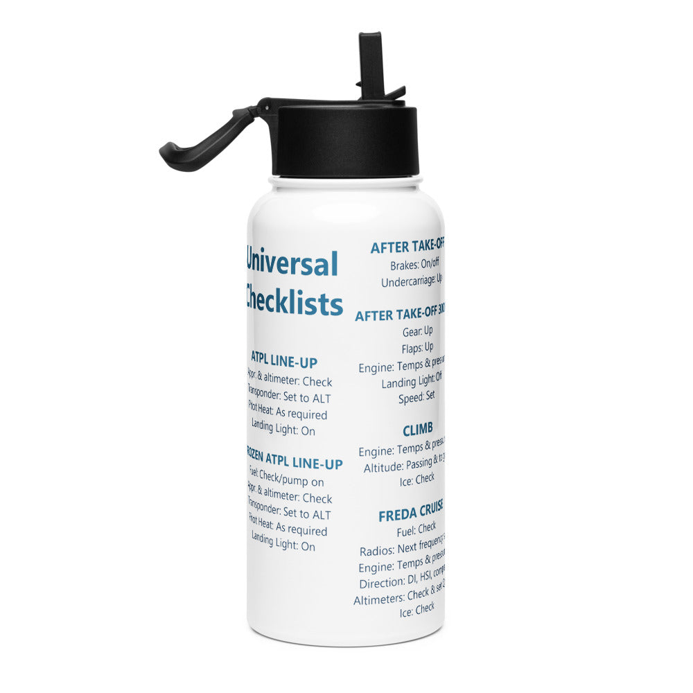 Botella checklists IFR universales – blanco – vista derecha