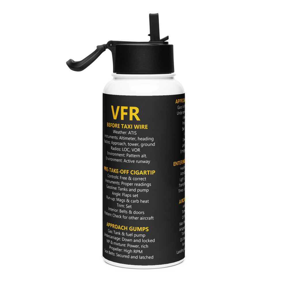 Botella checklists VFR universales – negro – vista derecha