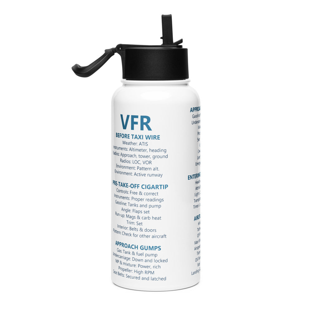 Botella checklists VFR universales – blanco – vista derecha