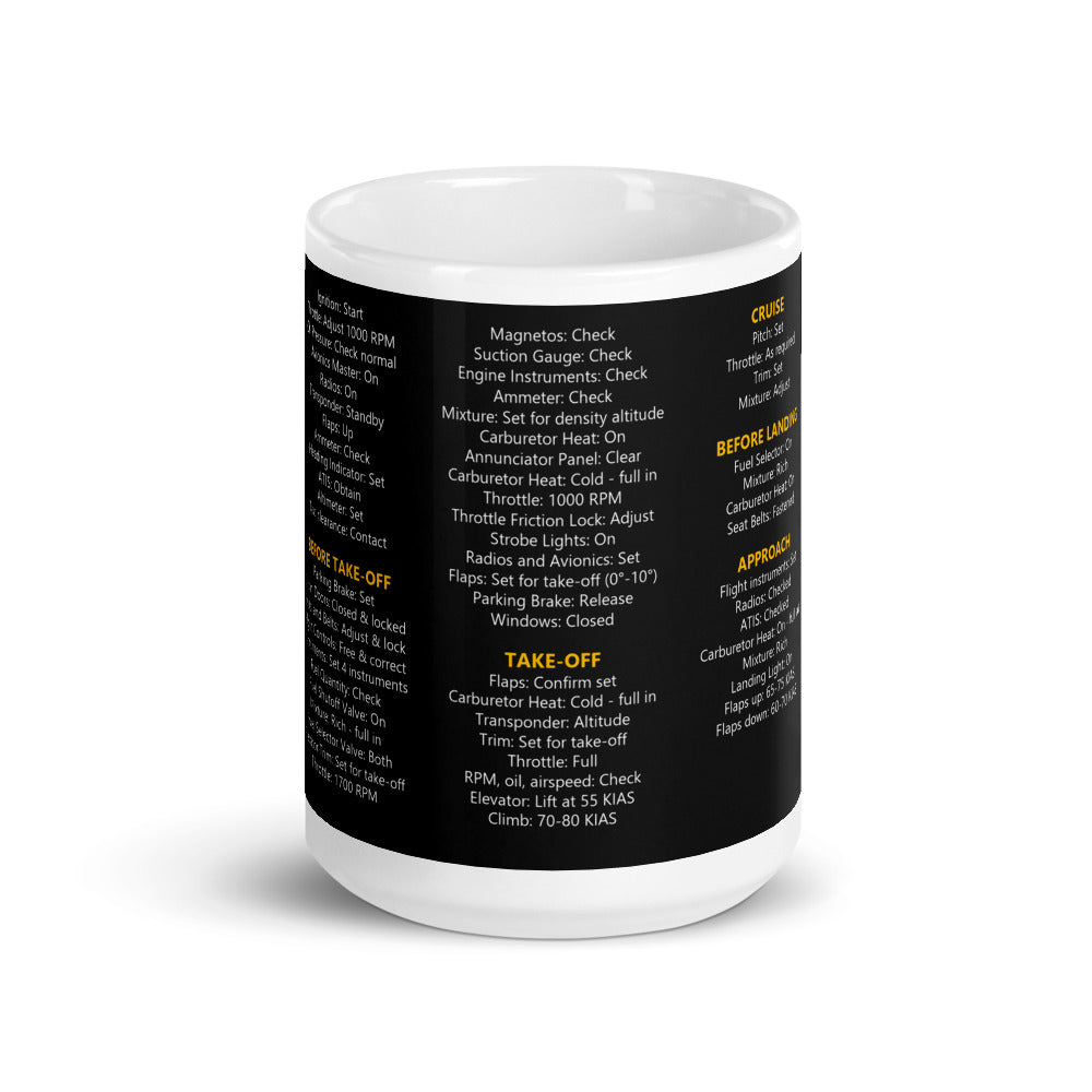 Taza checklist Cessna 172N – negro – vista frontal