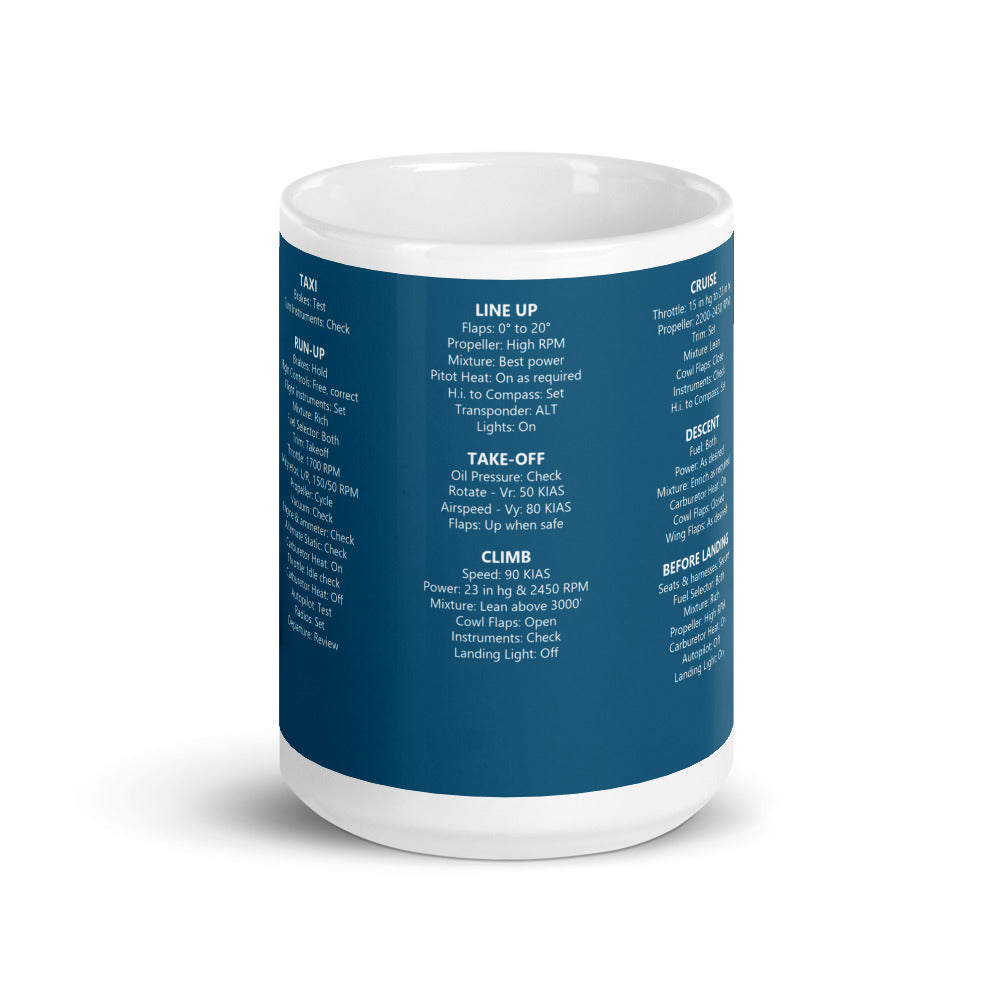 Tazza checklist Cessna 182P – blu navy – vista frontale