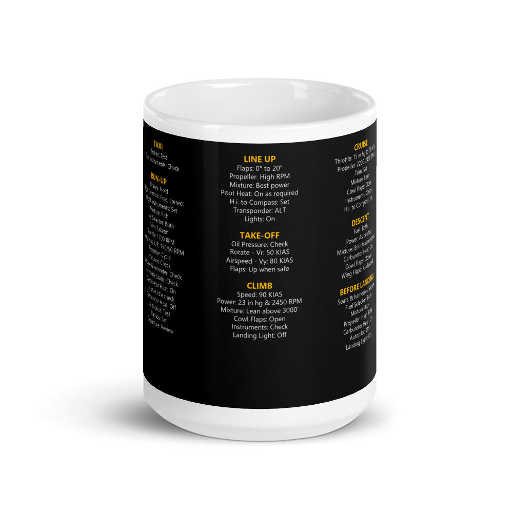 Tazza checklist Cessna 182P – nero – vista frontale