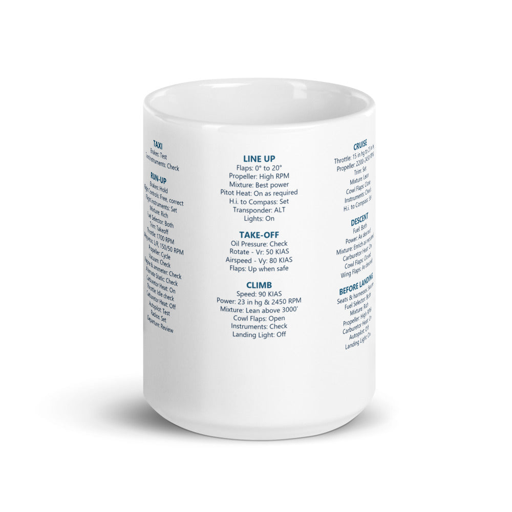 Tazza checklist Cessna 182P – bianco – vista frontale