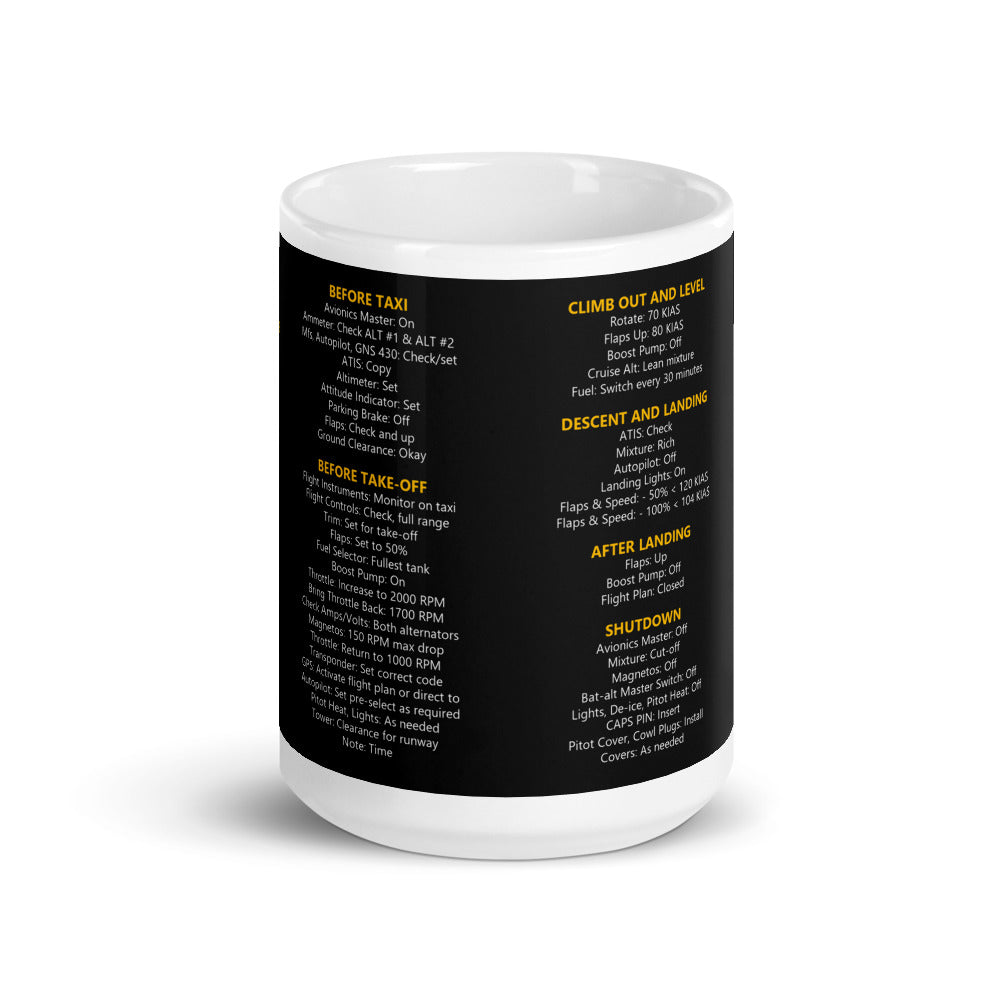 Tazza checklist Cirrus SR22 – nero – vista frontale