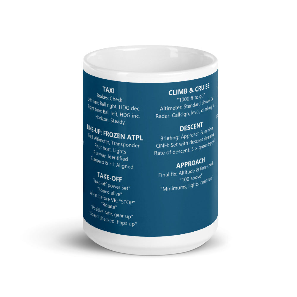 Taza IFR Callouts – azul marino – vista frontal