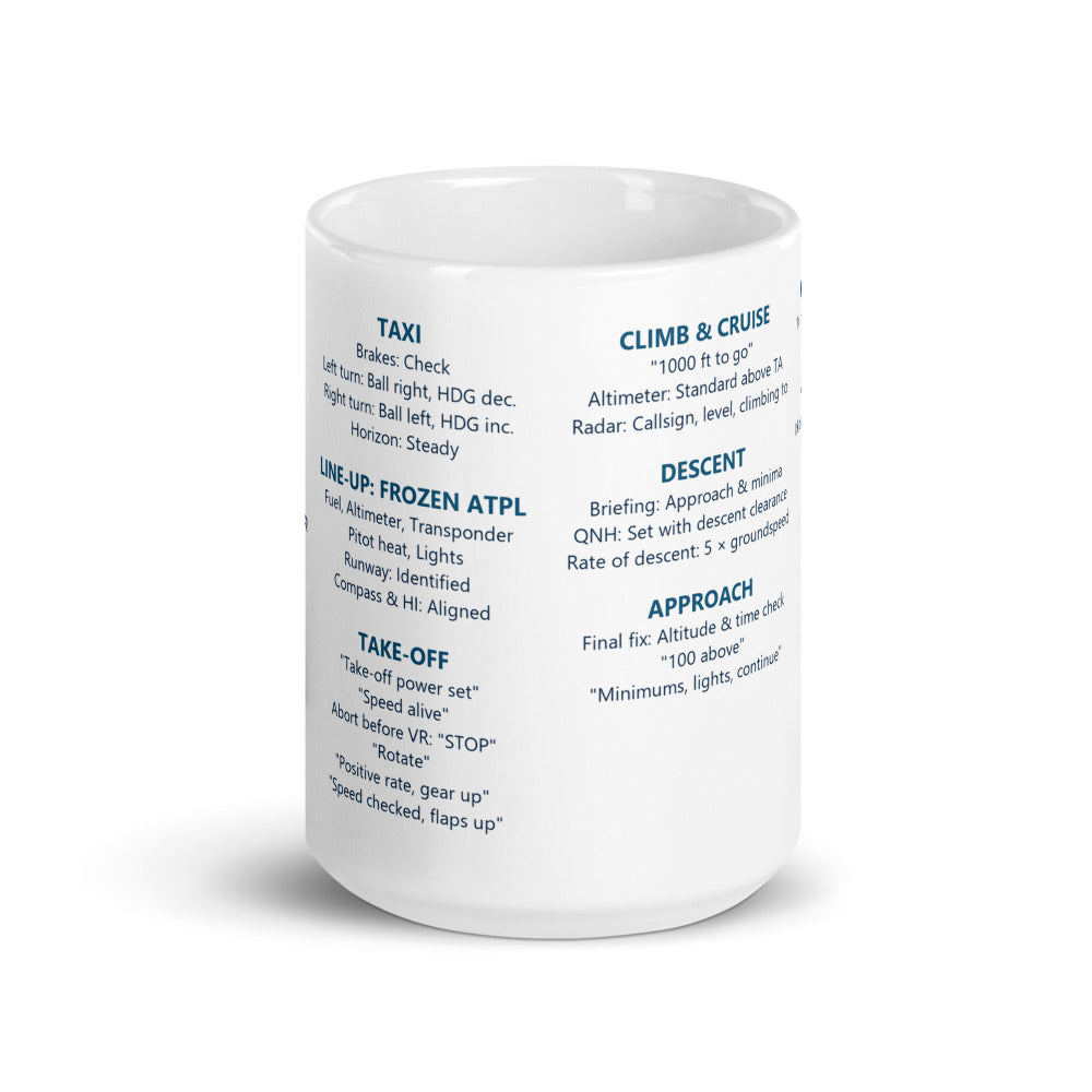 Taza IFR Callouts – blanco – vista frontal