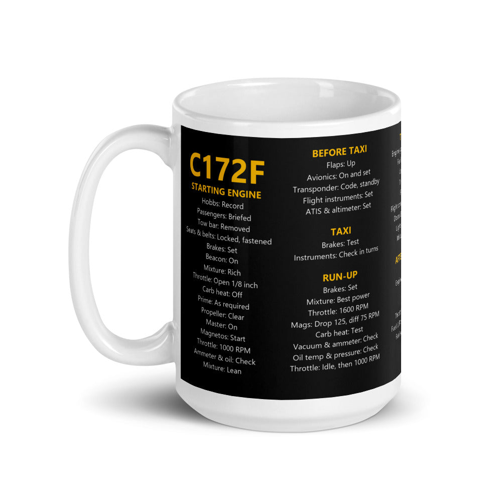 Taza checklist Cessna 172F – negro – asa a la izquierda