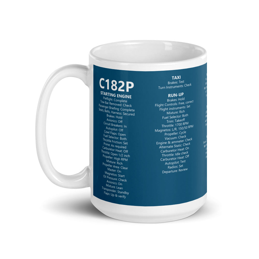 Tazza checklist Cessna 182P – blu navy – manico a sinistra