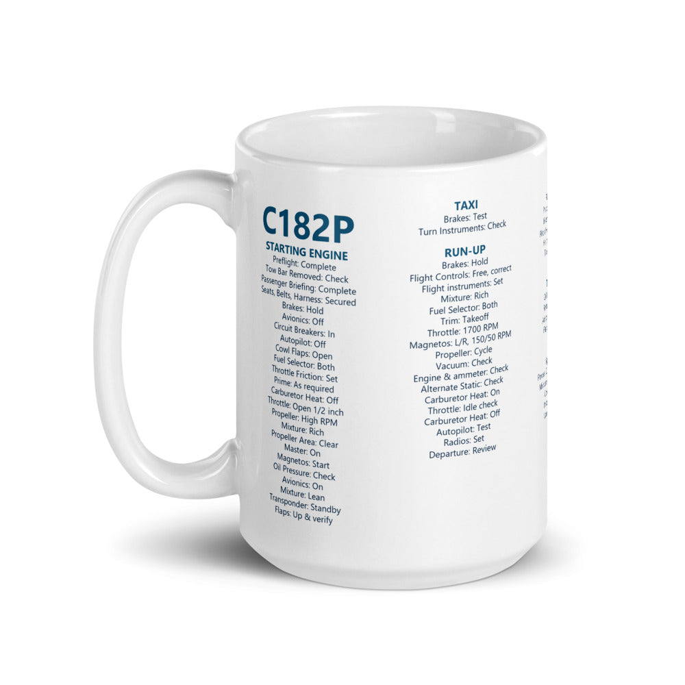 Tazza checklist Cessna 182P – bianco – manico a sinistra