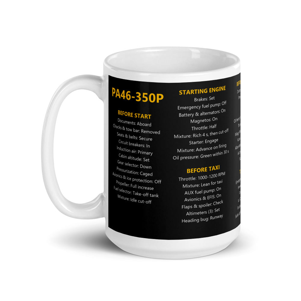 Tazza checklist Piper PA46-350P – nero – manico a sinistra