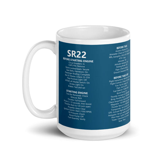 Tazza checklist Cirrus SR22 – blu navy – manico a sinistra