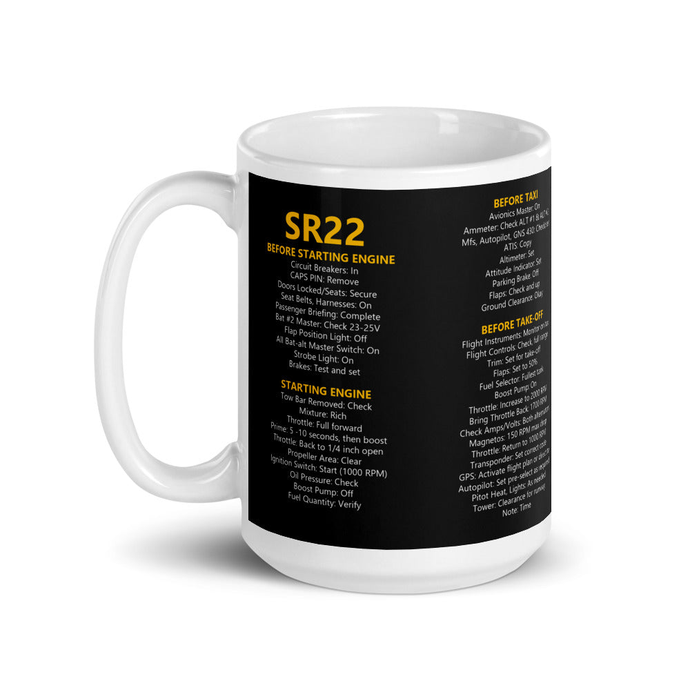 Tazza checklist Cirrus SR22 – nero – manico a sinistra