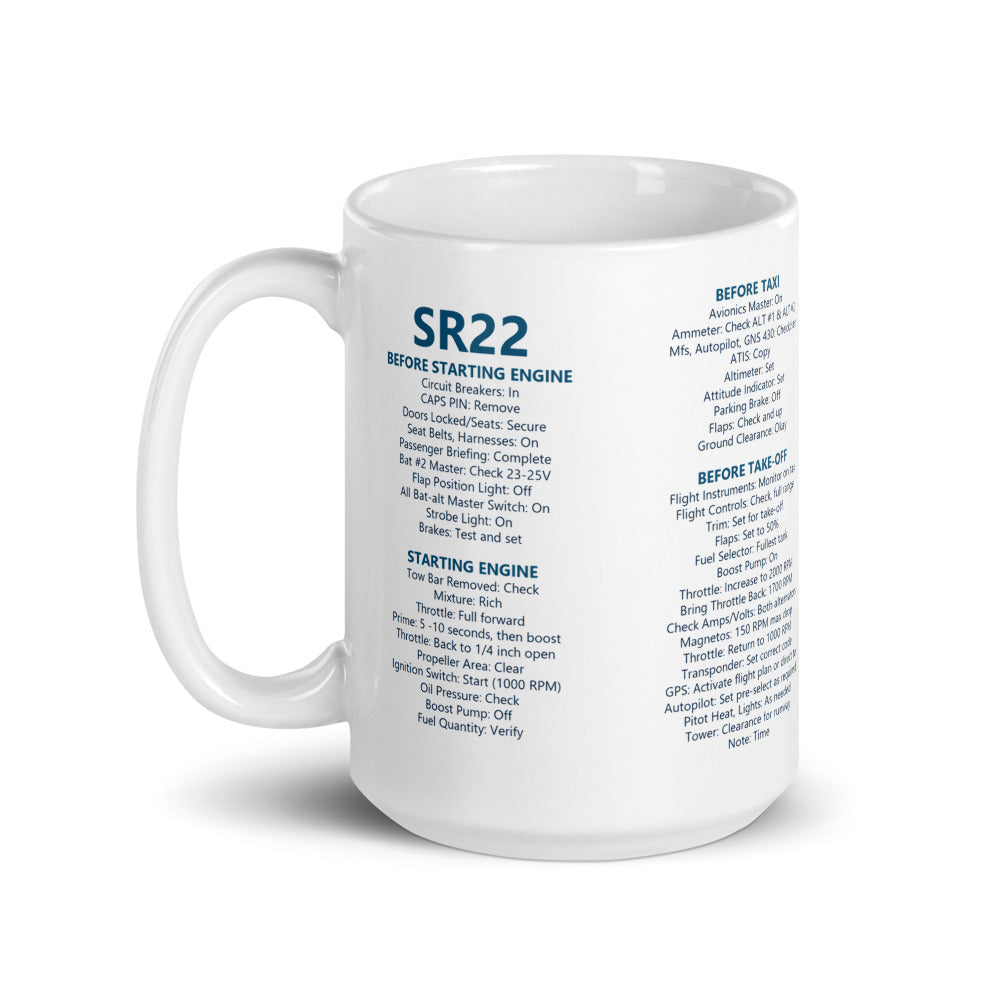 Tazza checklist Cirrus SR22 – bianco – manico a sinistra