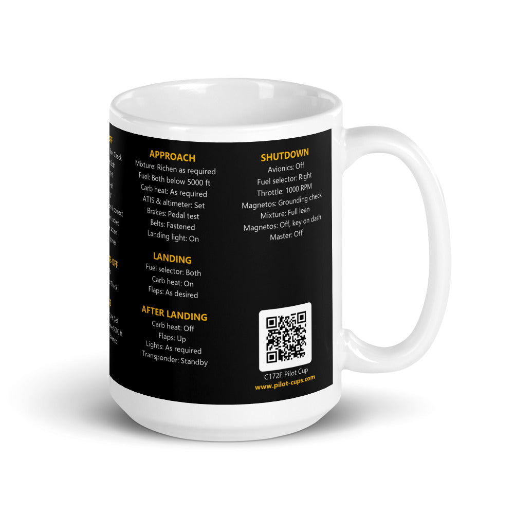 Taza checklist Cessna 172F – negro – asa a la derecha